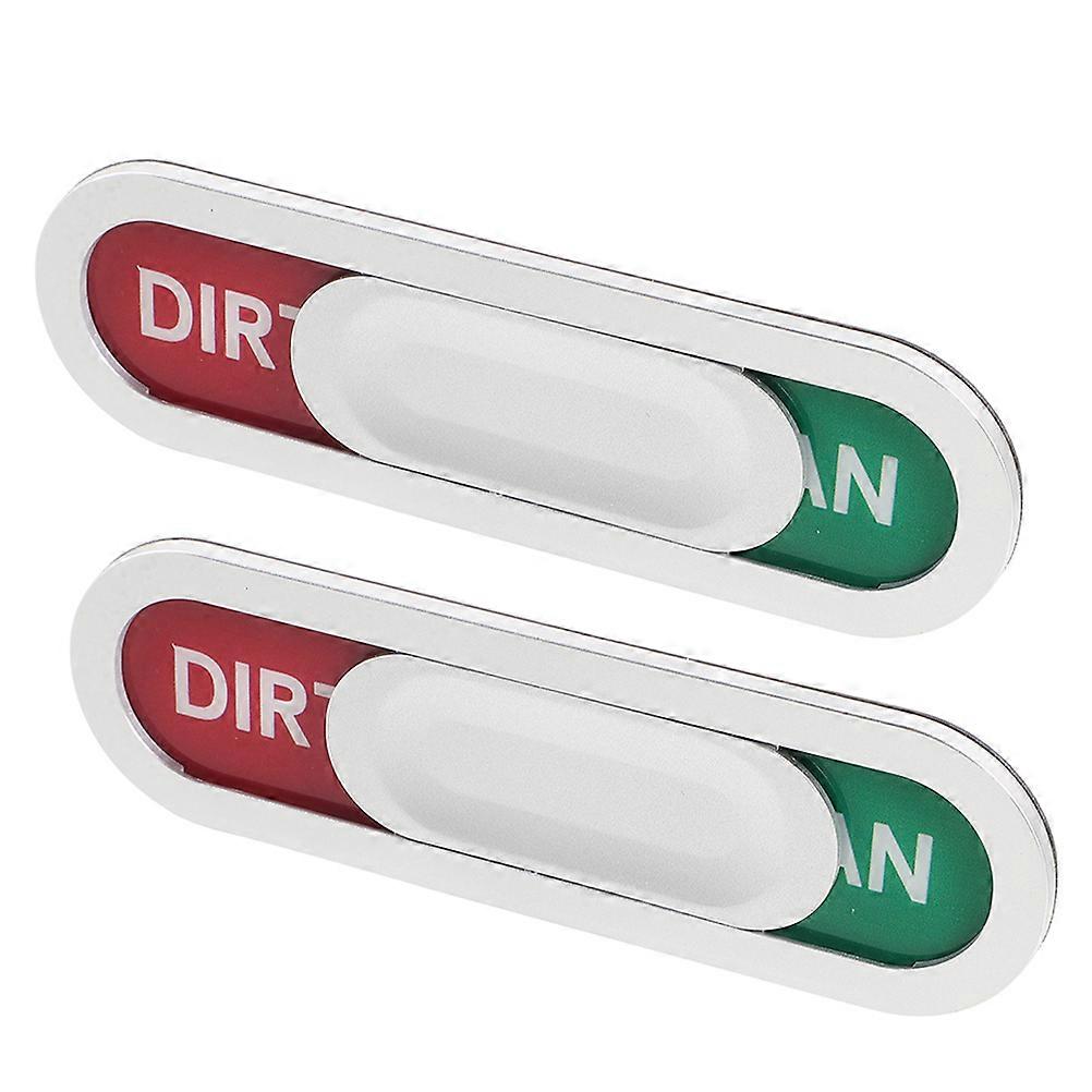 Magnetic Dishwasher Indicator Light Sign Clean Dirty Double Sided Acrylic ABS Multi 2 Pcs