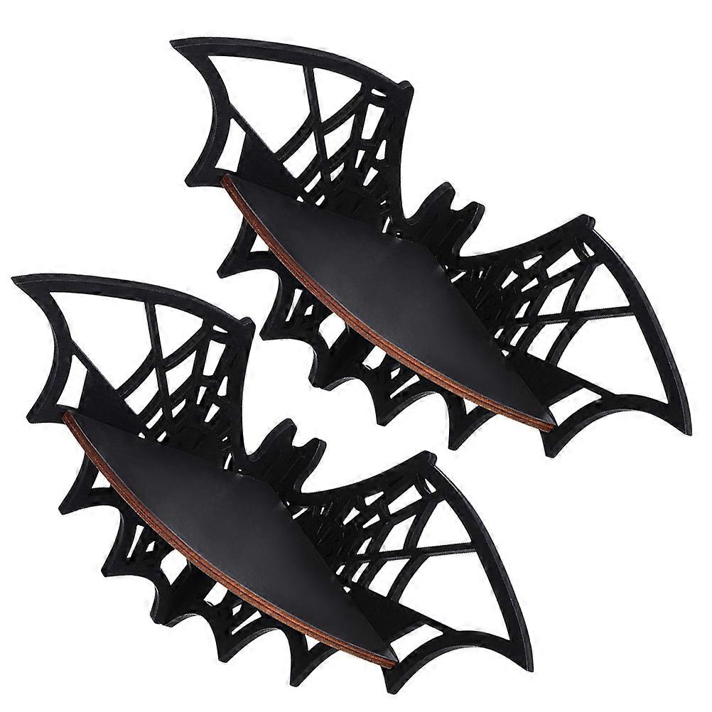 Creative Spider Web Wall Rack for Candle Holder 2Pcs Wooden Corner Shelf