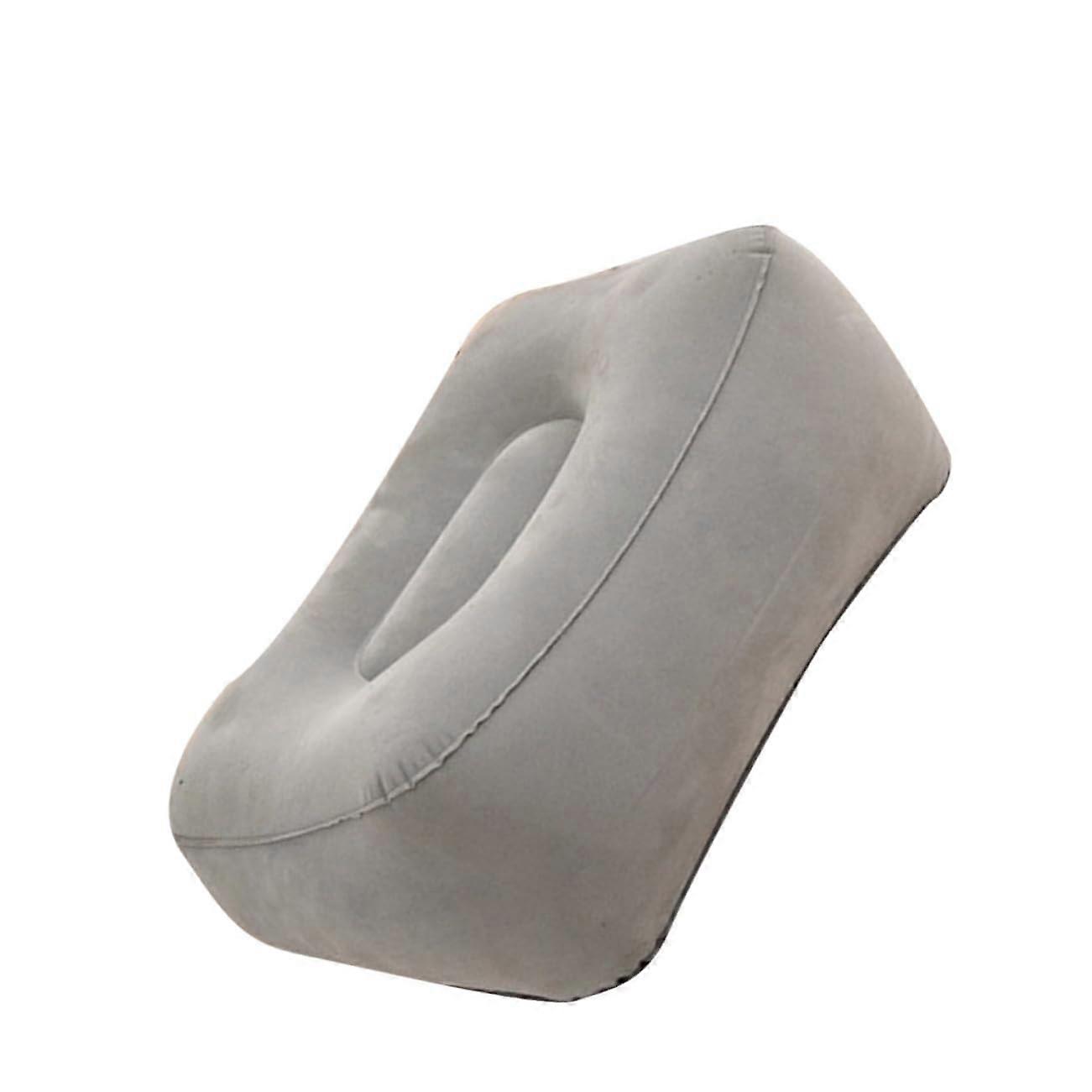 Inflatable Foot Rest Pillow with Flocking Fabric for Plane Train Car Travel Leg Support