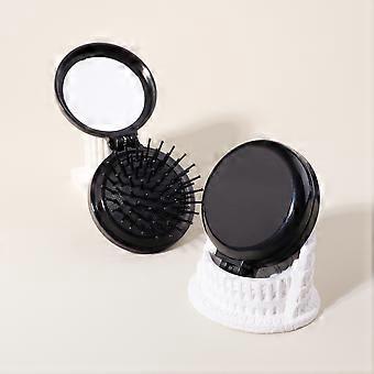 1/2Pc Folding Travel Mirror Hair Brcomhes Round Folding Pocket Hair Brcomh Mini Hair Comb��Special for real hair wigs