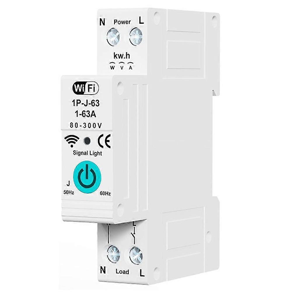 WiFi Circuit Breaker AC220V 63A Ammeter Energy Remote Mobile Control