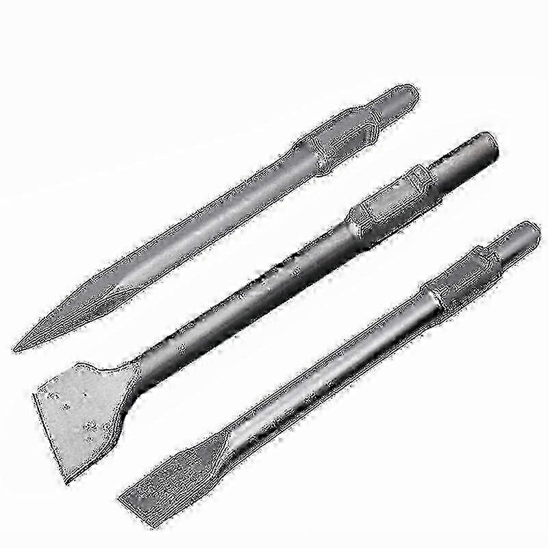 Replacement Chisel Flat And Pointed Chisel In A Set (30*410mm, Suitable For Demolition Hammer With Sds Hex Hex Socket) 25-26