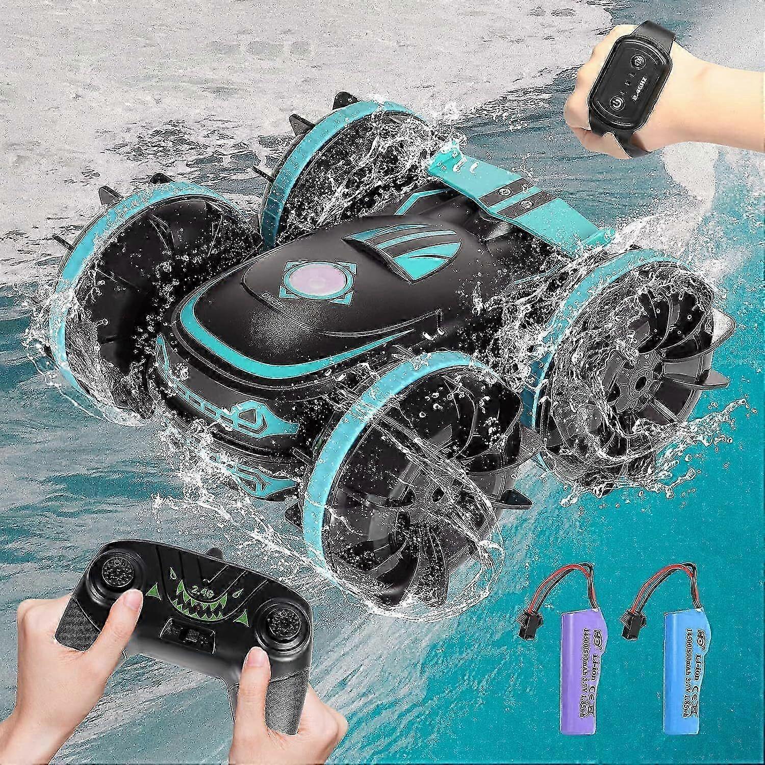 RC سيارات برمائية التحكم عن بعد حيلة السيارة التحكم المزدوج 2.4 جيجا هرتز للعبة الأطفال