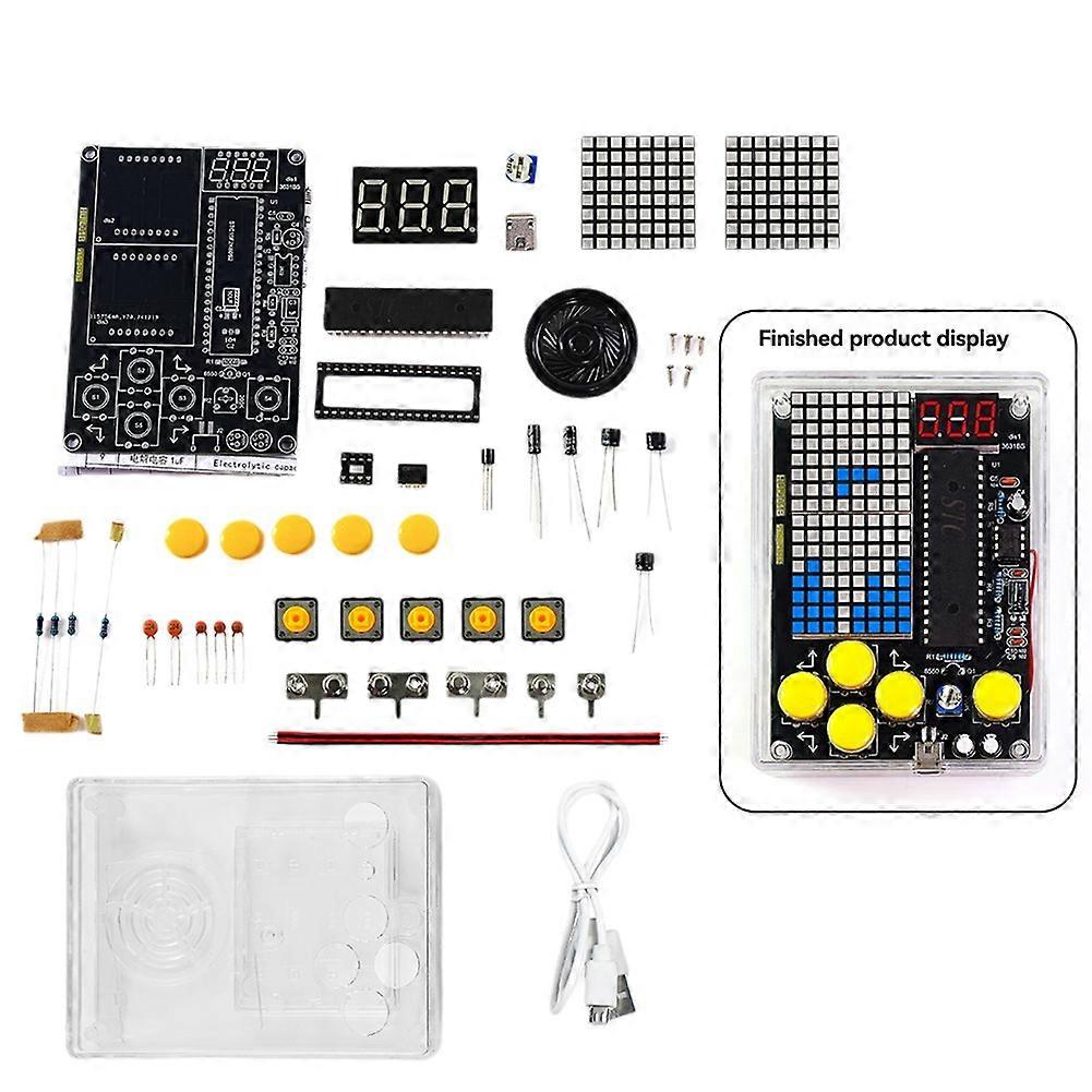 DIY Pixel Game Kit+Voice Mini Pixel Game Console Electronics DIY Kit Soldering Project Practice Solder Learning Set A