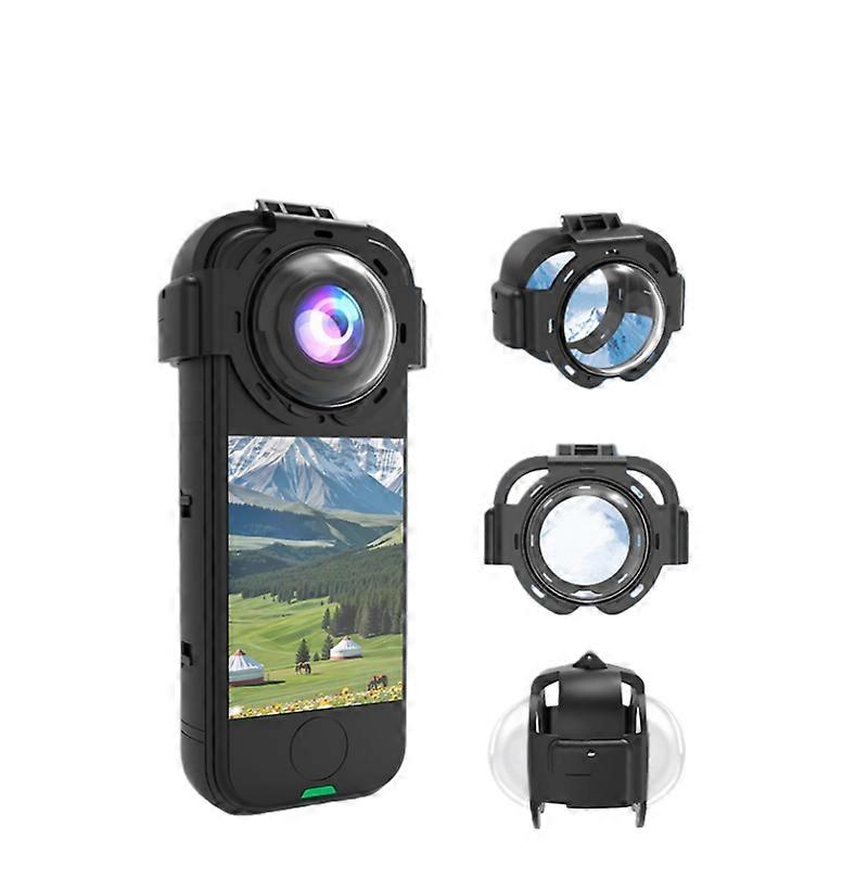 Snap-on Glass Protective Lens for Insta360 X4air Accessories (1 Set Snap-on Protective Lens)