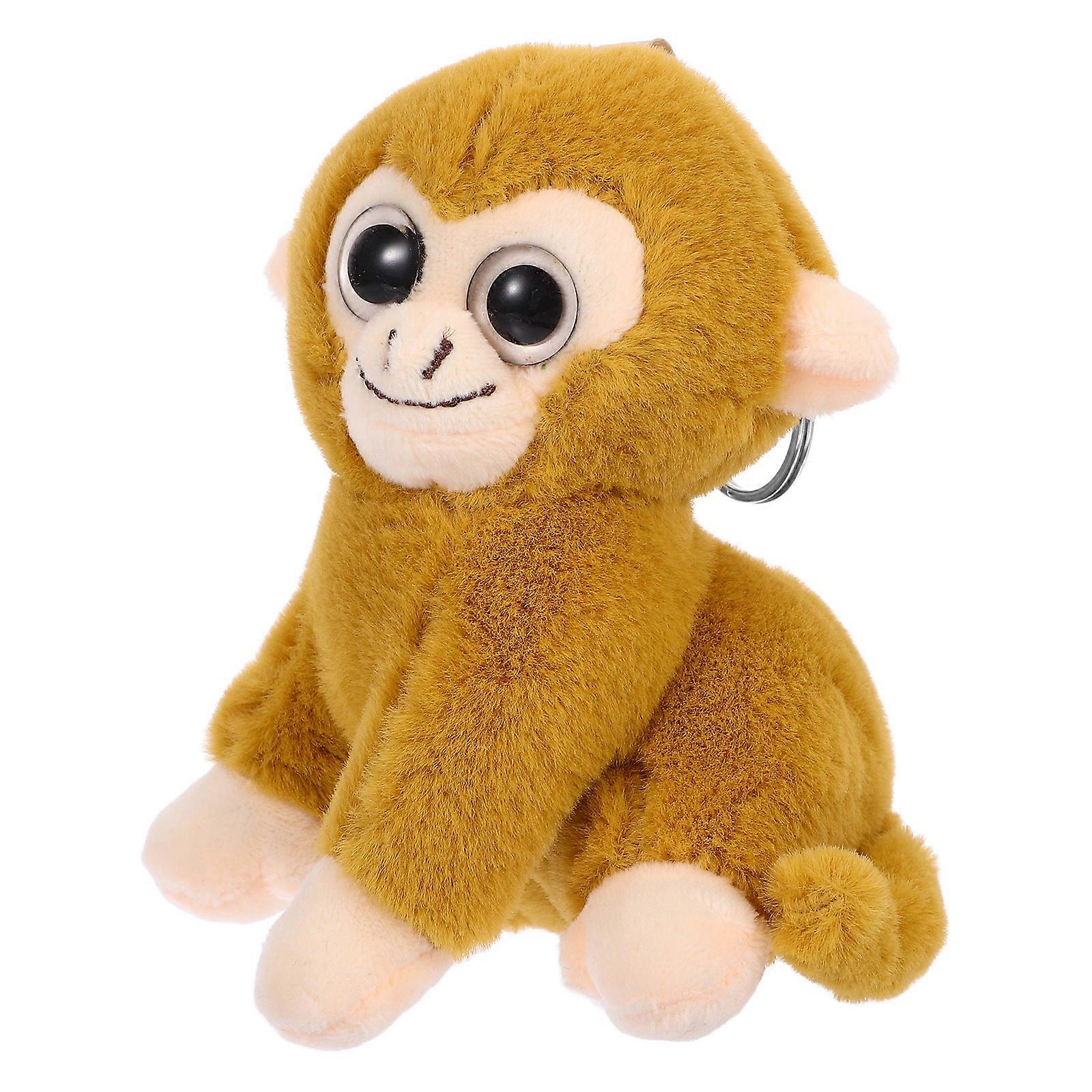 Plush Monkey Hanging Decor Monkey Keychain for Kids Light Brown Bag Pendant