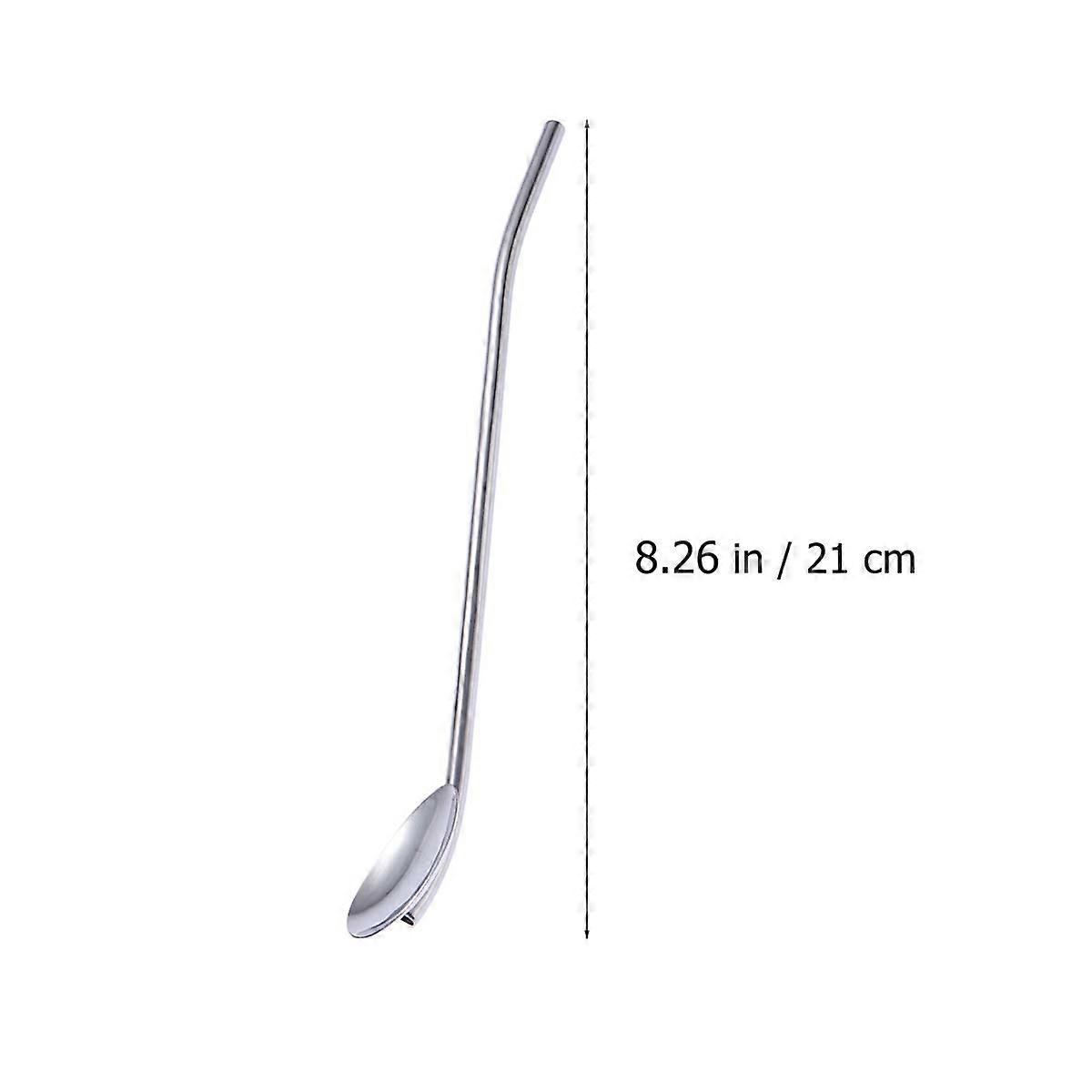 Metal Straw Spoon Drinking Spoon Set for Reusable Use 30Pcs Pack Silver