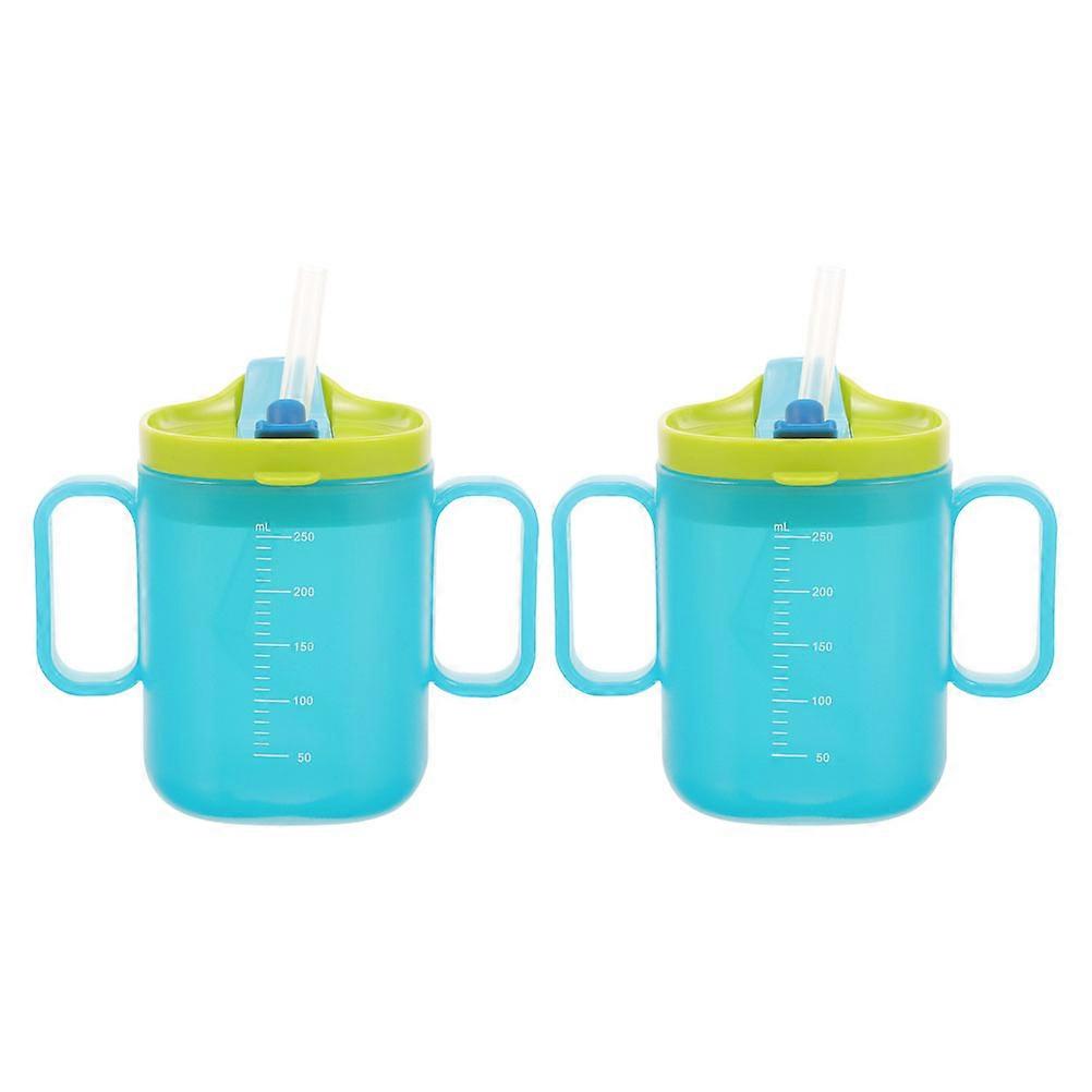 Children Feeding Cup Drinking Cup for Drinking 2Pcs with Straw Design