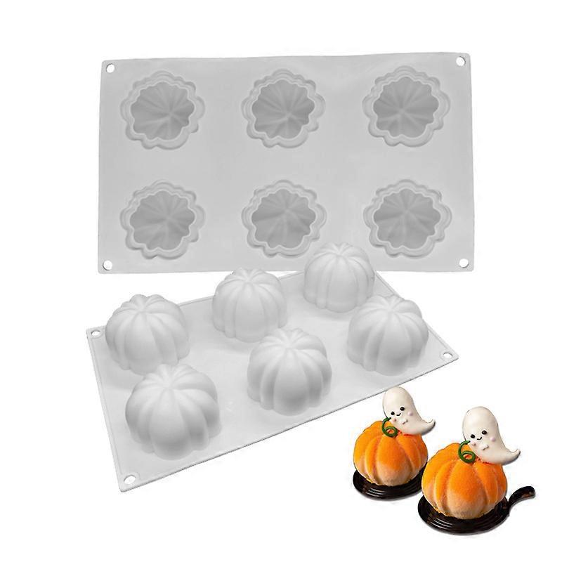 Two Piece 6 Cavity Silicone Pumpkin Mould-29*17*5cm