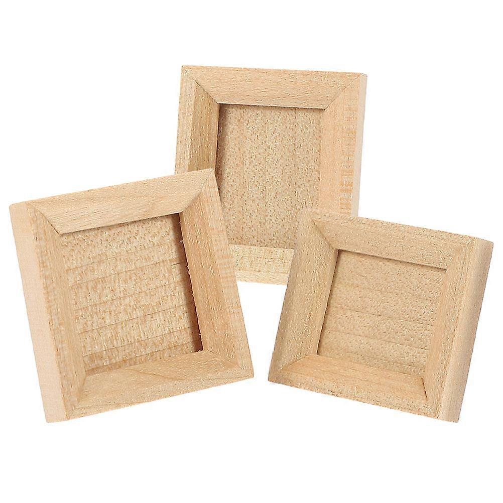 Miniature Photo Frames Wooden Photo Frame for Playing 3Pcs Set