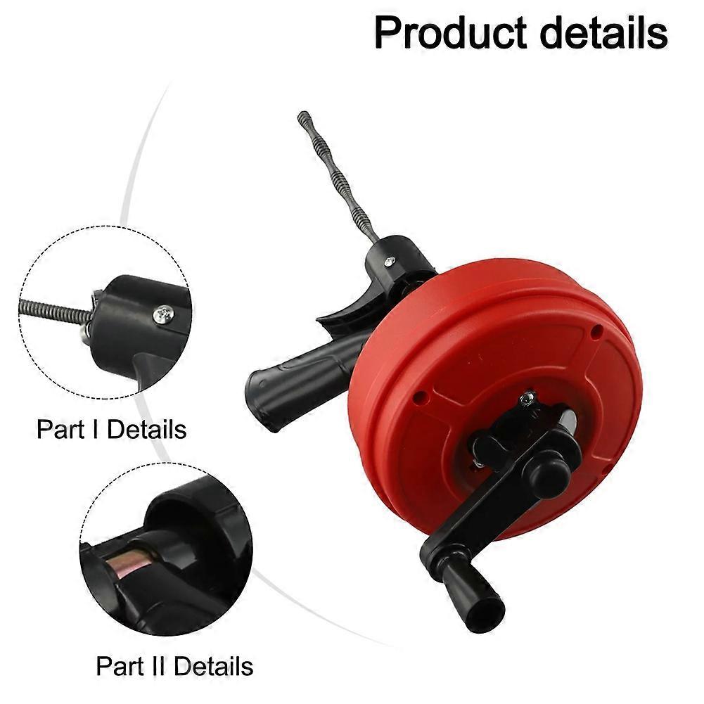 5M Pipe Dredging Machine Sewer Pipe Unblocker Snake Pipe Dredging Tool Professional Plumbing Snake Sewer Blockage Tool