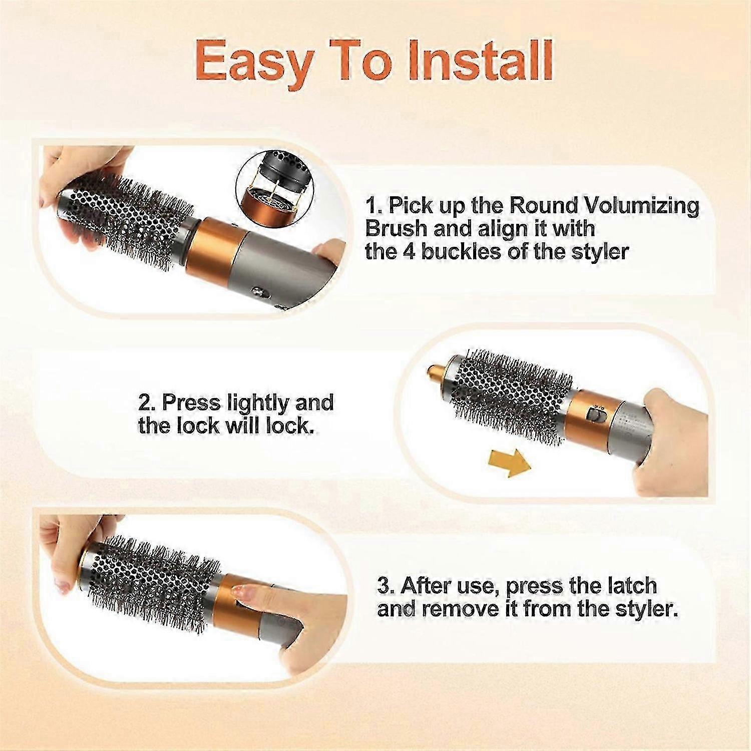 For Large & Small Round Volumizing Brush Attachment - Enhance Volume & Style Effortlessly