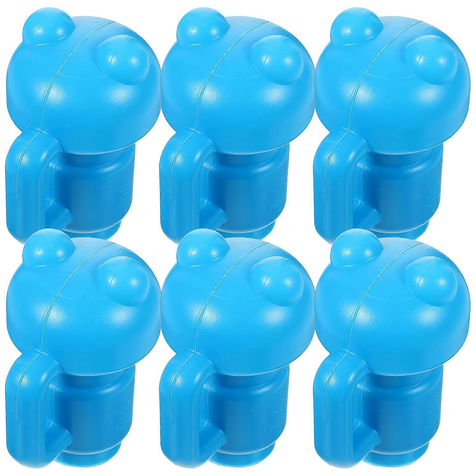 Blue Trampoline Pole Caps for Protection Use Sturdy PP Material 6pcs Small Size