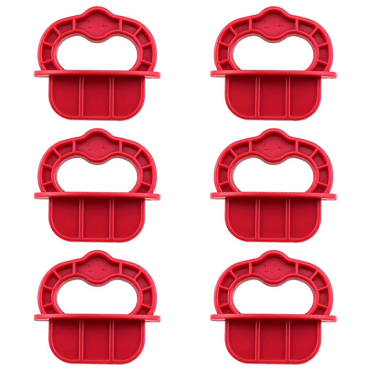 1/4 Inch Deck Board Spacer Tool with Jig for Consistent Gaps, Secure Positioning, Red 6PCS