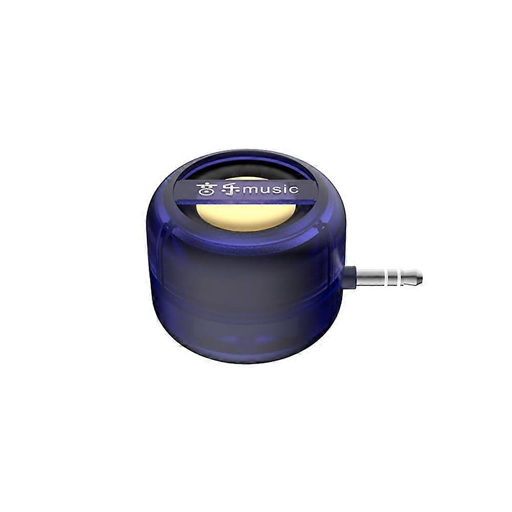 Portable Mini Speaker 3.5mm Universal Compatibility, Phone Speaker Amplifier, Wired External Speaker, Transparent Blue