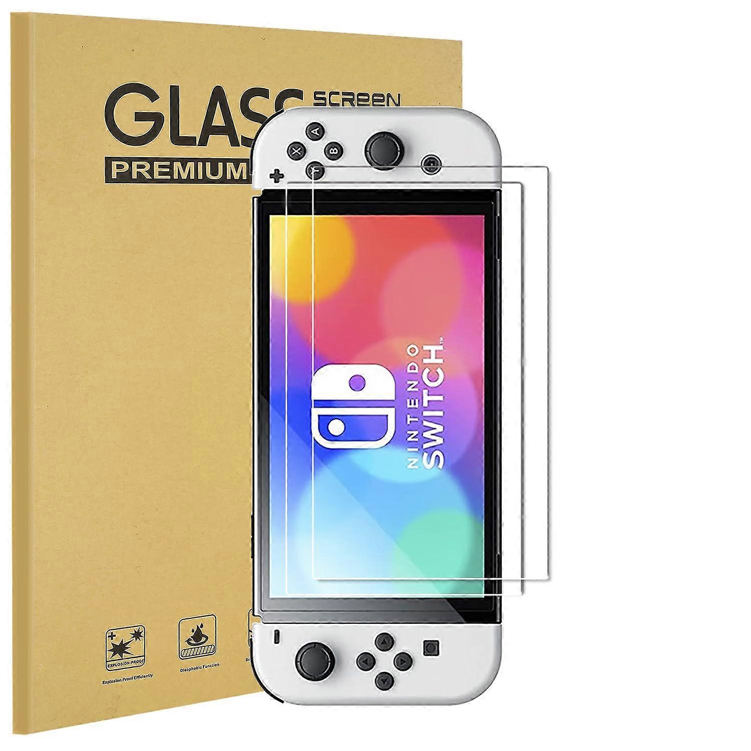 2Pack Screen Protector for Nintendo Switch OLED 2021, 9H Tempered Glass, Scratch Resistant, Ultra Clear