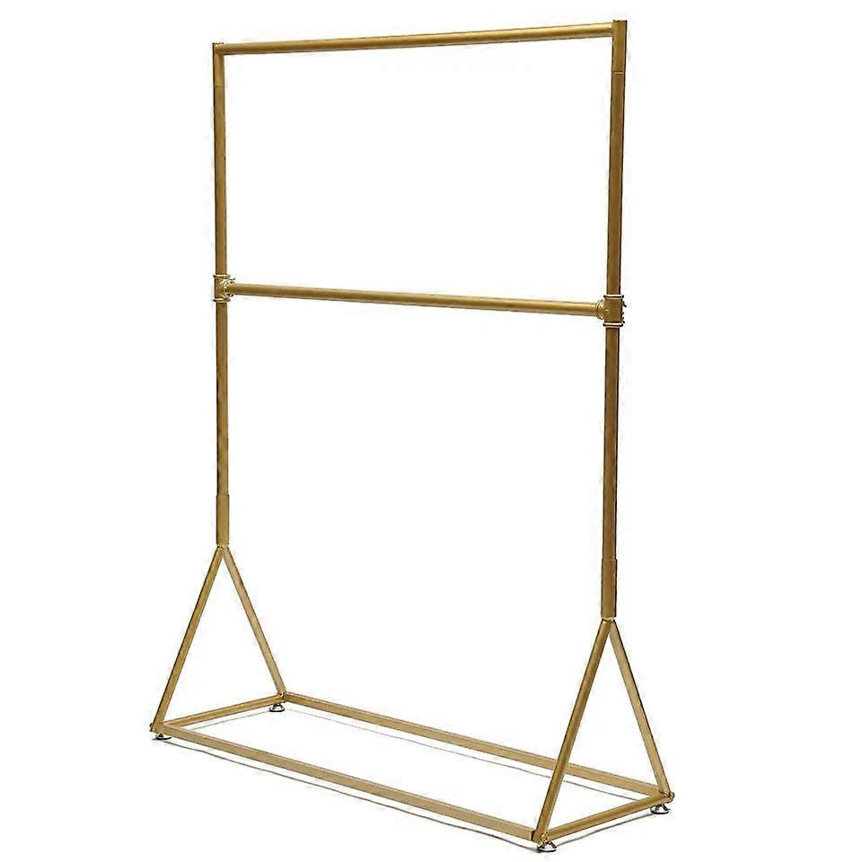 Gold TwoTier Freestanding Clothes Rack, Durable Metal Garment Organizer for Small Spaces