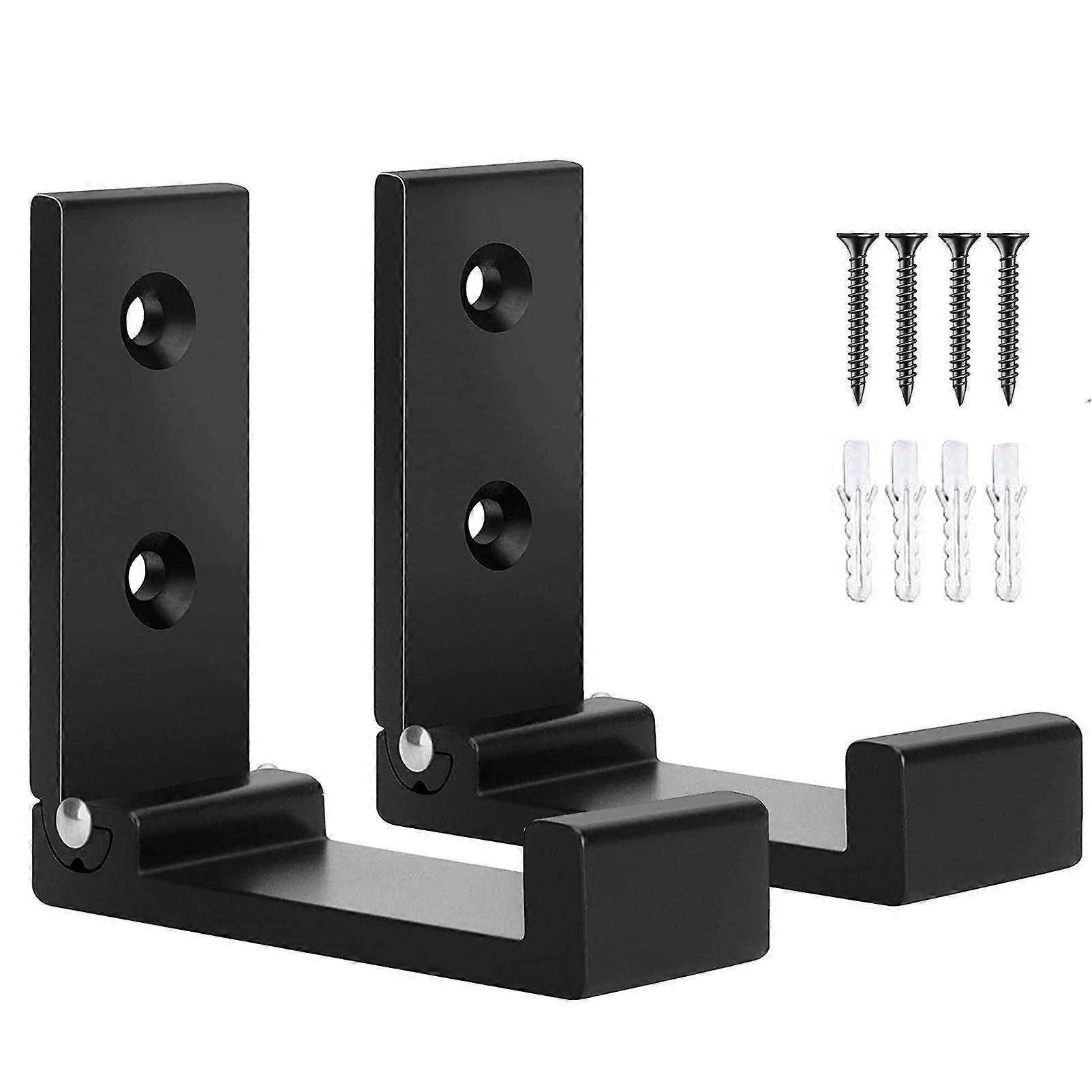 Folding Wall Hook 2 Pack Heavy Duty Space Saving Aluminum Coat Hooks Waterproof Rust Resistant Black