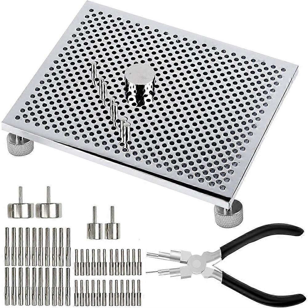 Wire Jewelry Making Tool Set, Metal Perforated Board with Bending Jig, Pliers and Pins for Bails, S-Hooks, Ear Hooks
