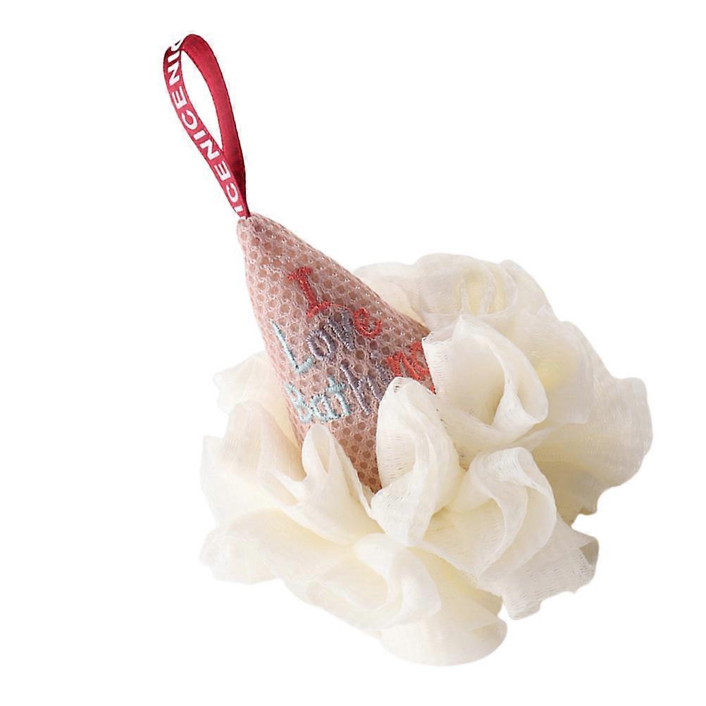 Shower Ball Ice Cream Shape Mesh Puff for Bathing 3Pcs Set