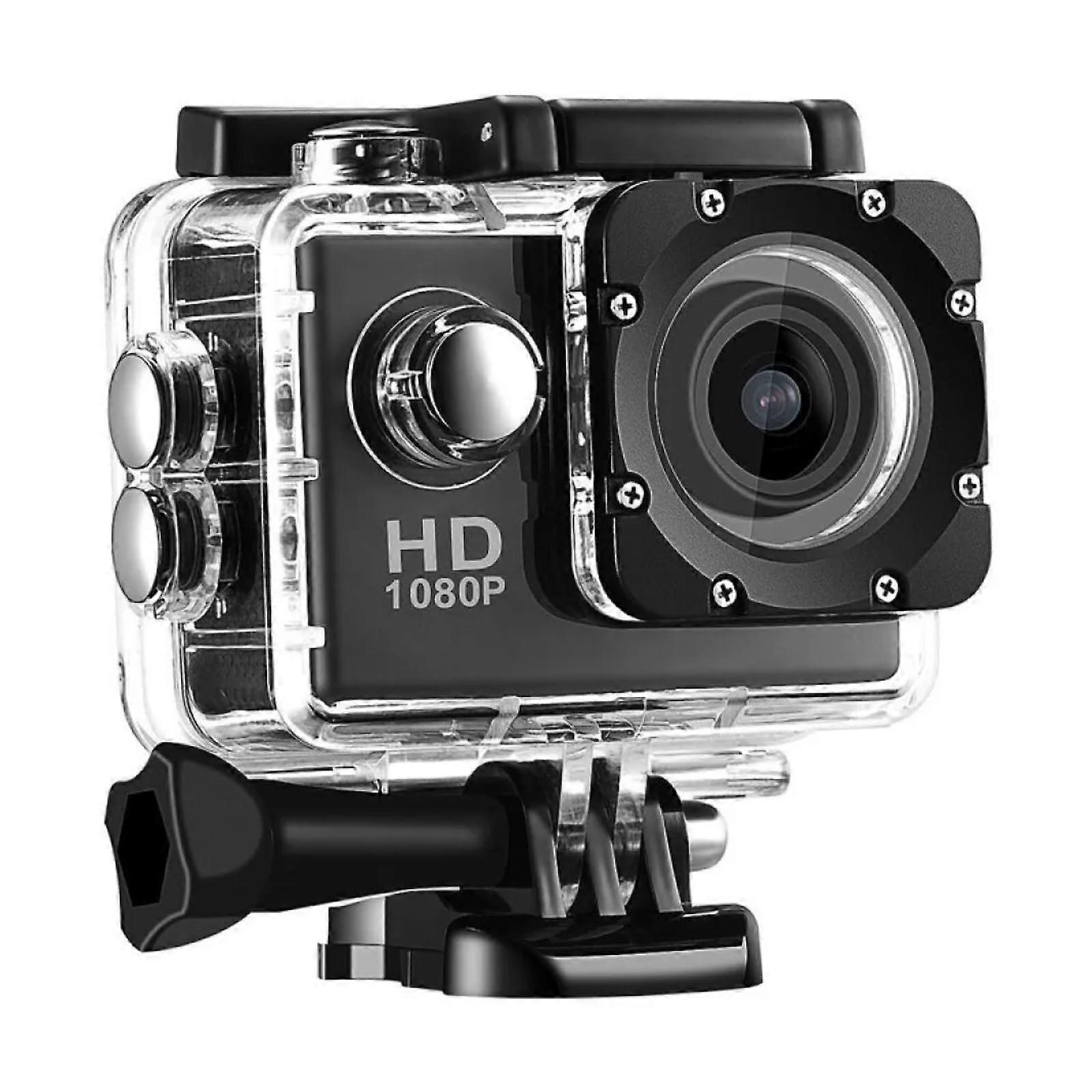 4K Waterproof Action Camera 30m Depth for Diving Snorkeling Cycling Vlogging with Helmet Mount