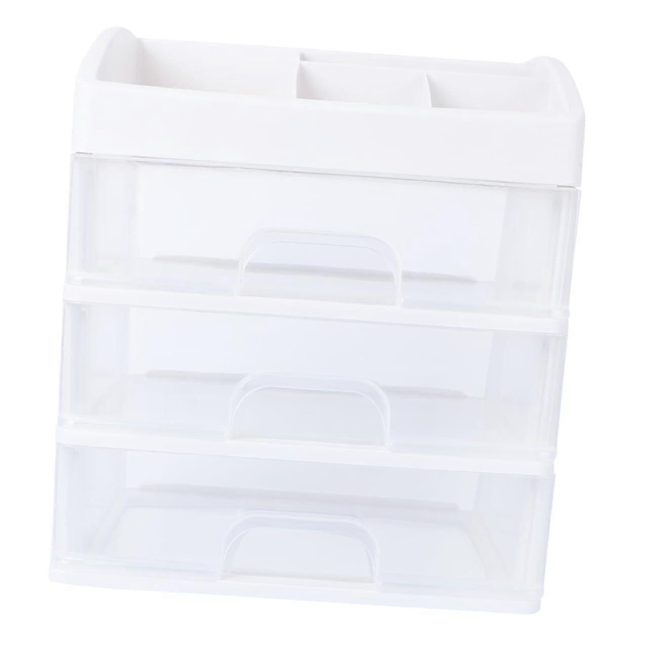 Makeup Organizer with Drawers and Adjustable Compartments Plastic Cosmetic Storage Box for Vanity