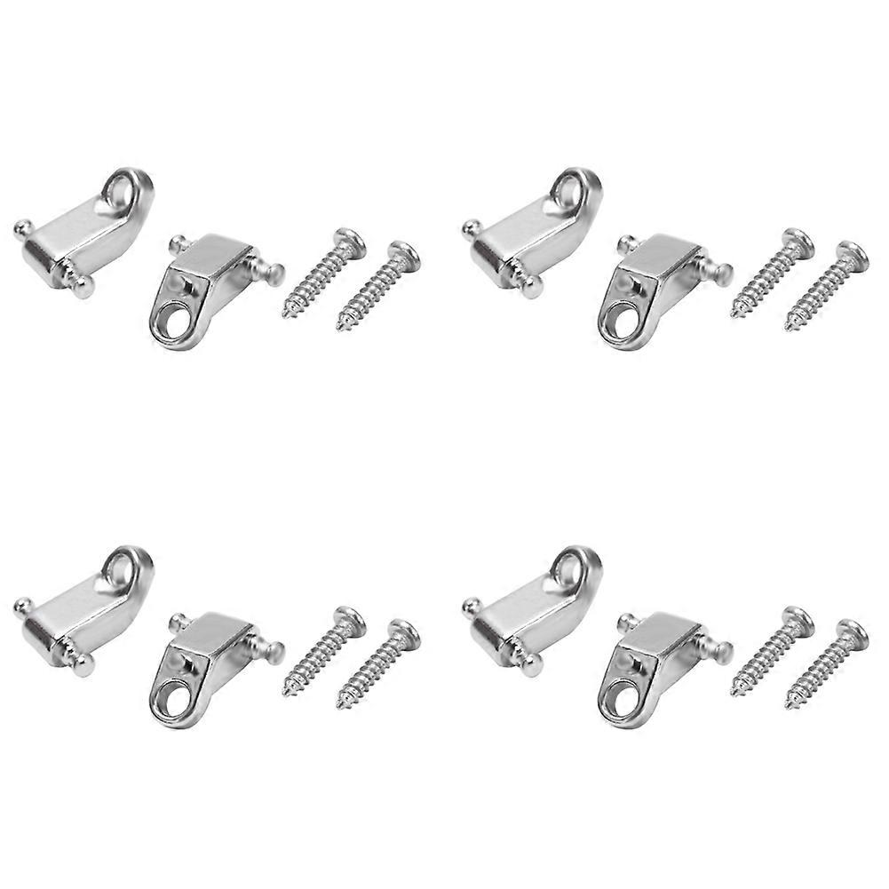 A Set 8 Pcs Electric Guitar Roller String Tree String Retainer - Silver