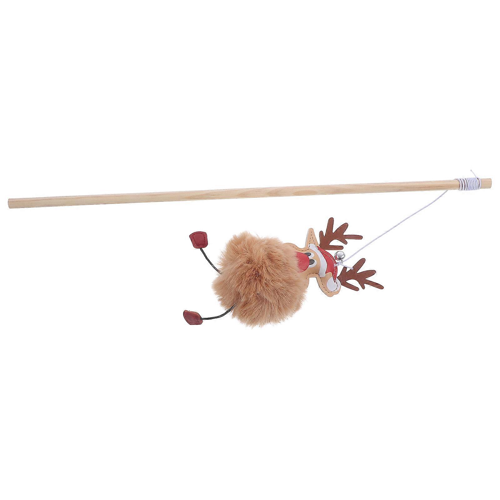 Christmas Cat Wand Toy Interactive Teasing for Pets