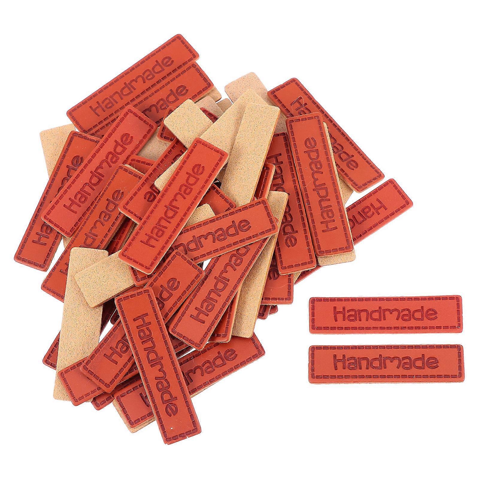 Handmade Tags 50Pcs Fashionable Rectangle Sewing Craft Projects Brown Durable Label