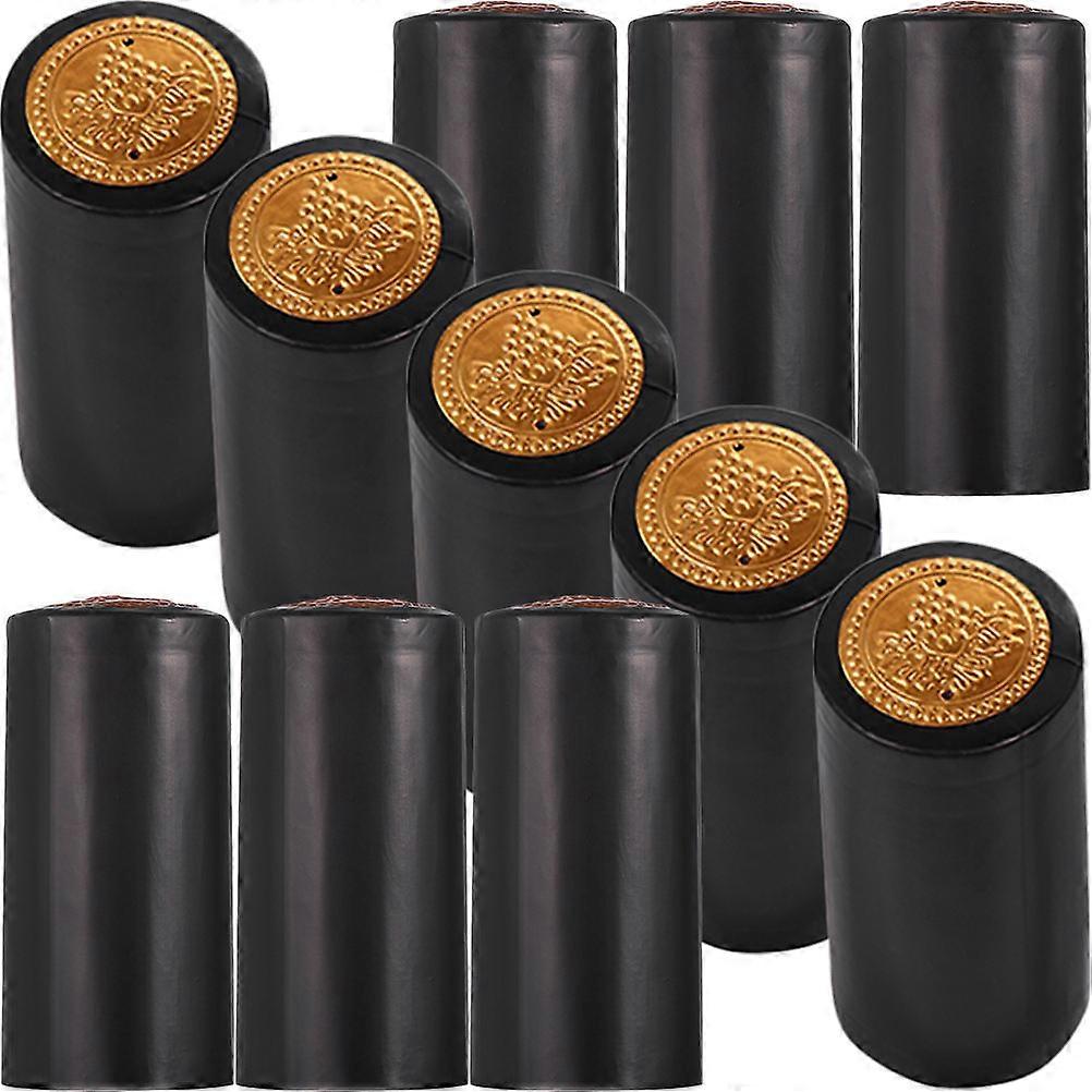 PVC Shrink Wrap Caps for Bottles 300Pcs Black