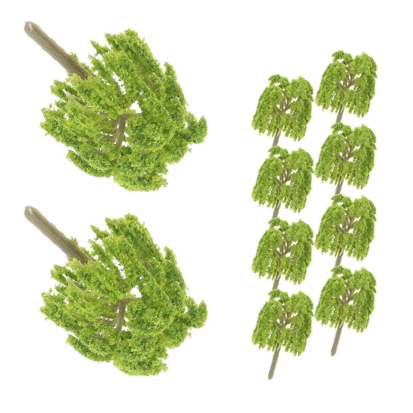 Miniature Tree Model for Micro Landscape Decoration 10Pcs Green Plants