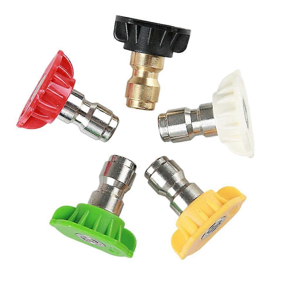 5pcs 1/4' Quick Connect Pressure Washer Nozzle Tips Set, ColorCoded Foam Lance Spray Kit