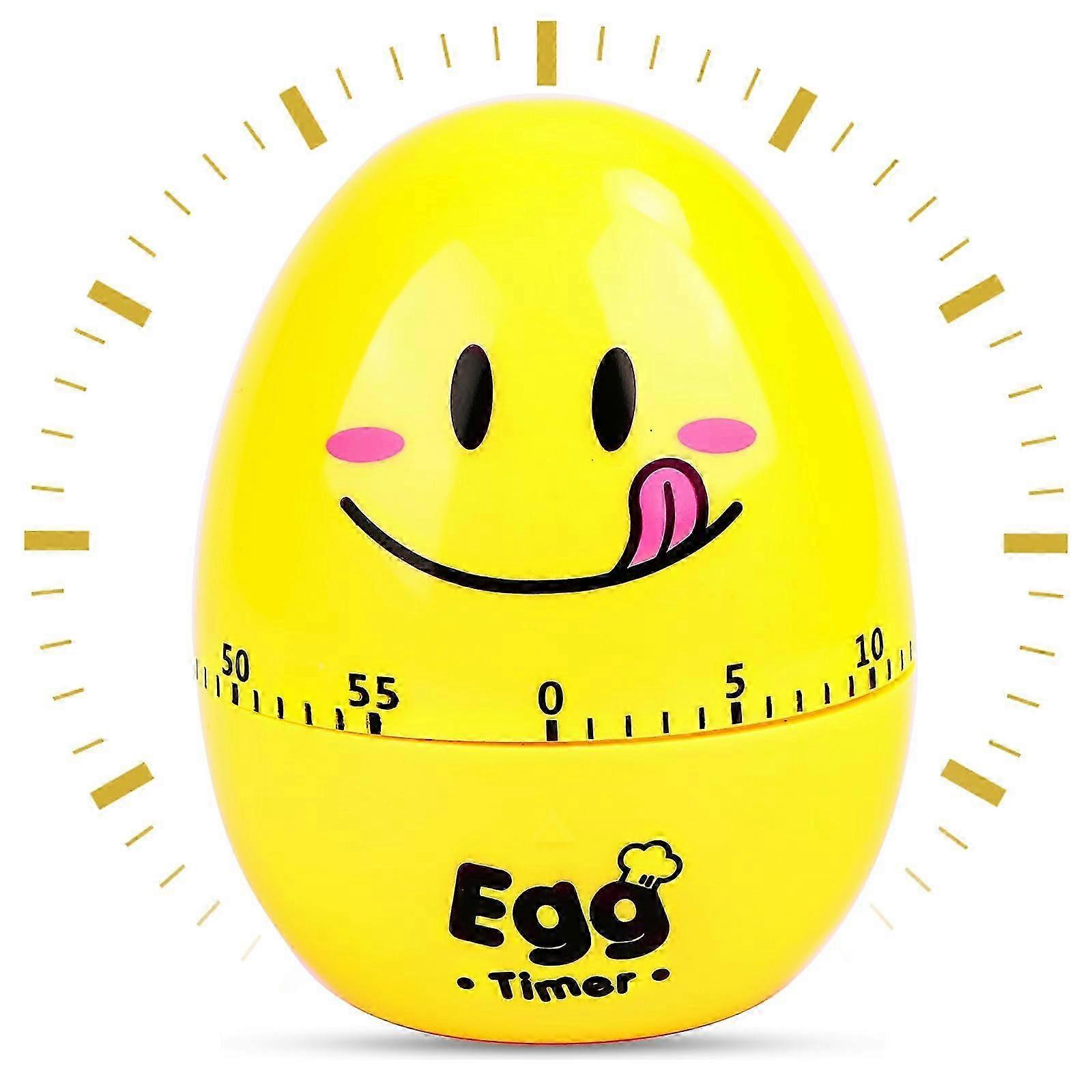 2025 Mechanical Egg Timer, 60 Minute Countdown Kitchen Timer, Funny Egg Shaped Design for Cooking and Baking