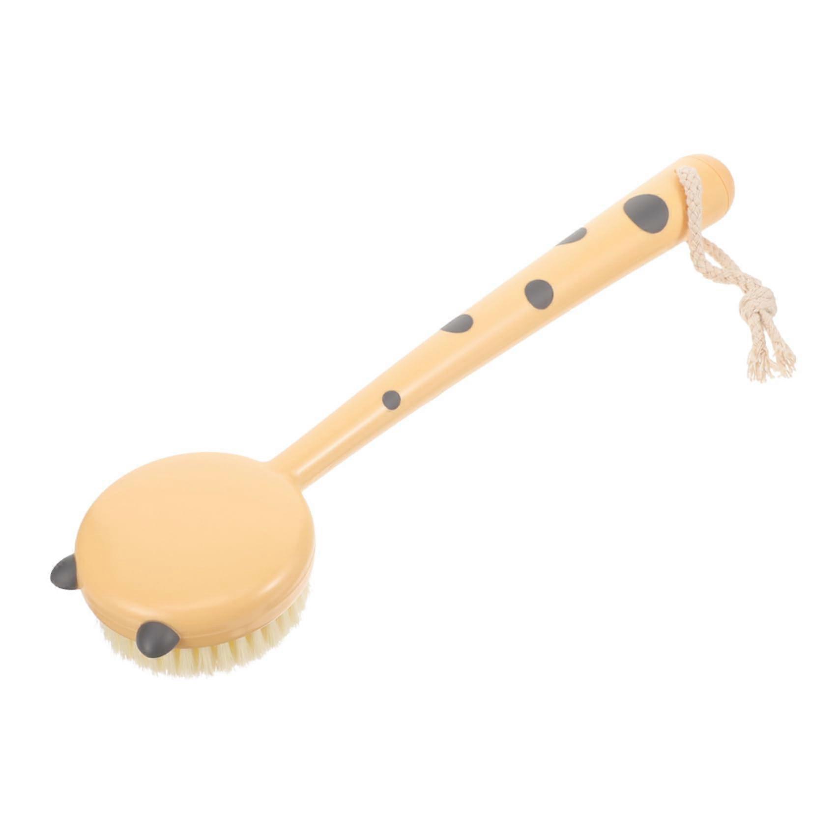 Bath Back Brush with Long Handle Soft Bristles Leopard Print for Shower and Bath Massage