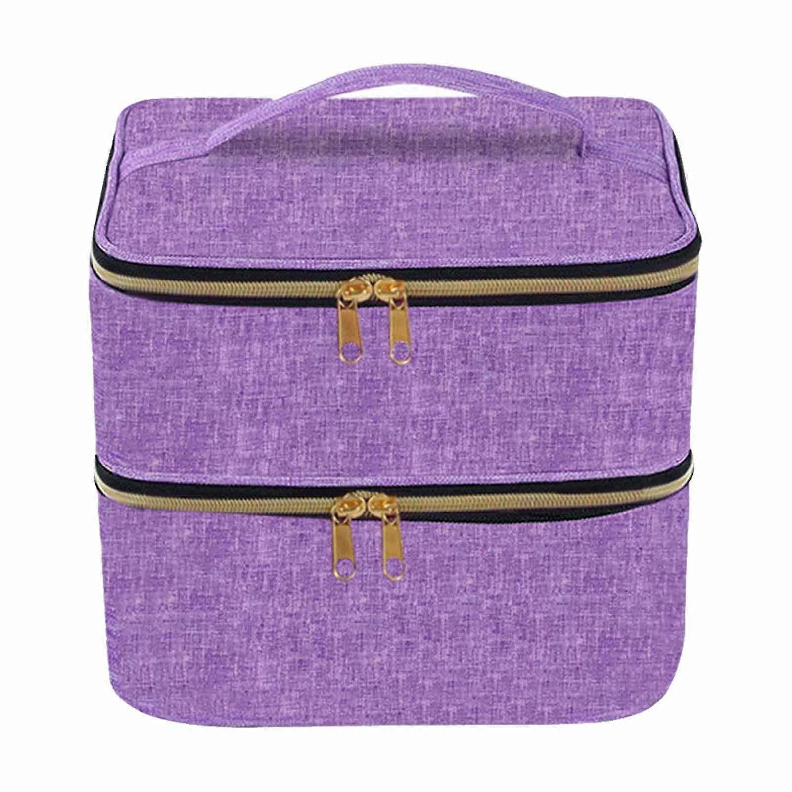 Nail Polish Organizer Case with Shockproof Padded Interior and MultiTool Compartments for 30 Bottles