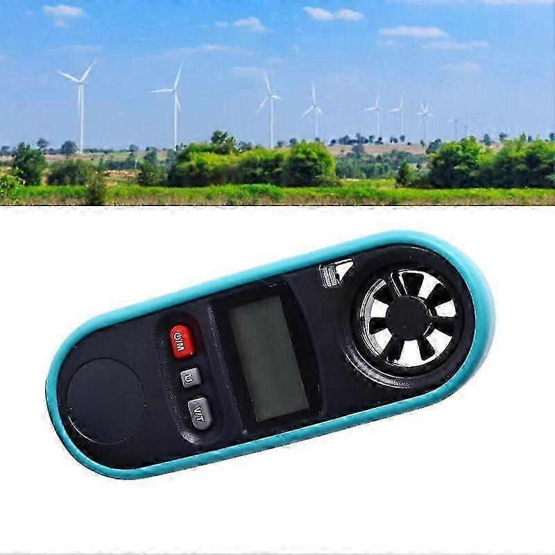 Handheld Anemometer Thermometer LCD Backlit Wind Speed Gauge