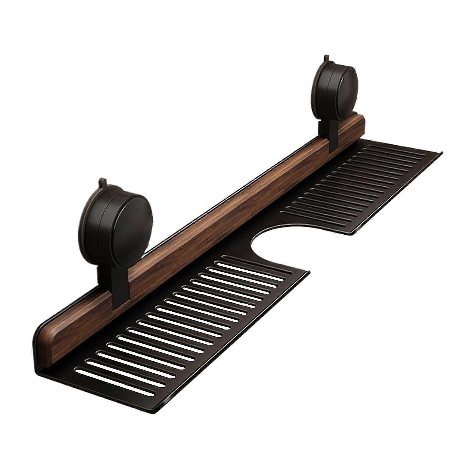 Bathroom Wall Shelf with Suction Cups, No Drilling Shower Storage Rack, Removable Soap Holder