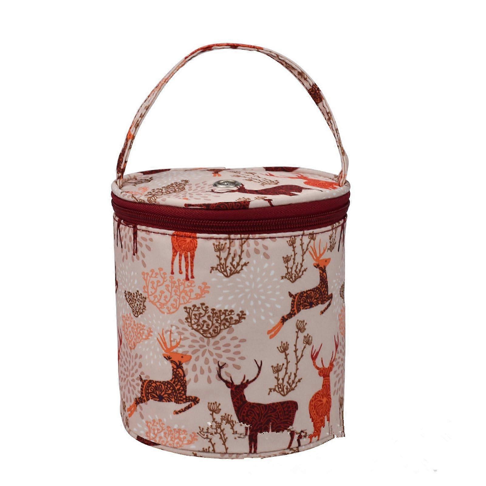 Knitting Storage Bag Yarn Organizer with Multiple Compartments for Crochet Hooks and Needles