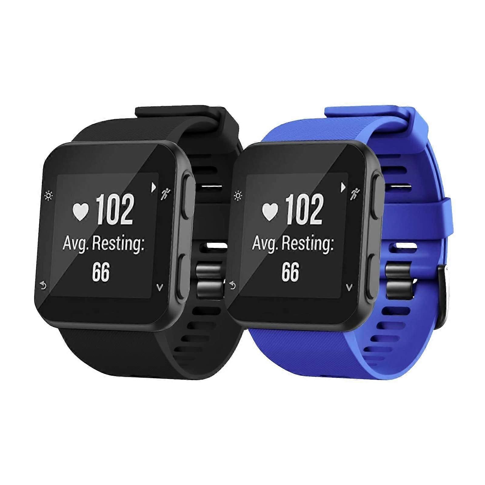 Soft Silicone Replacement Strap with Stainless Steel Clasp 2pcs for Garmin Forerunner 35