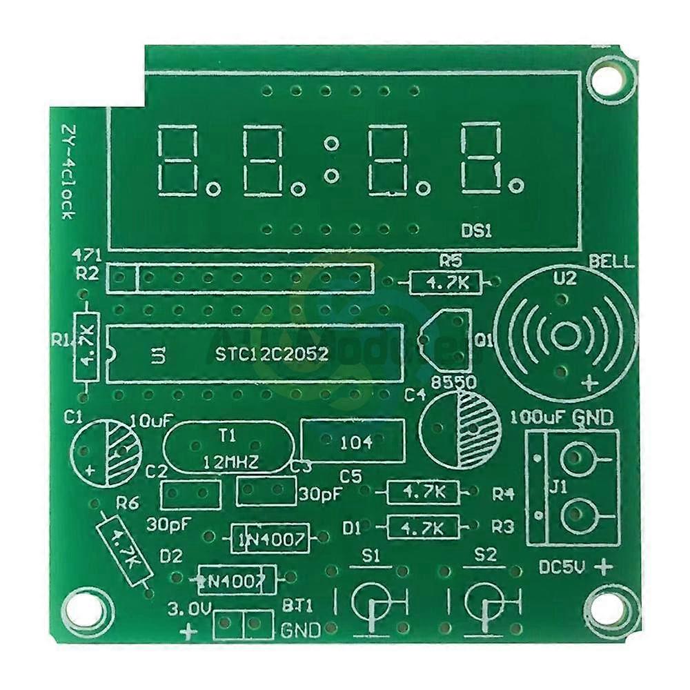 DIY Electronic Clock Kit 4 Digit LED Time Display Soldering Project for STEM Education