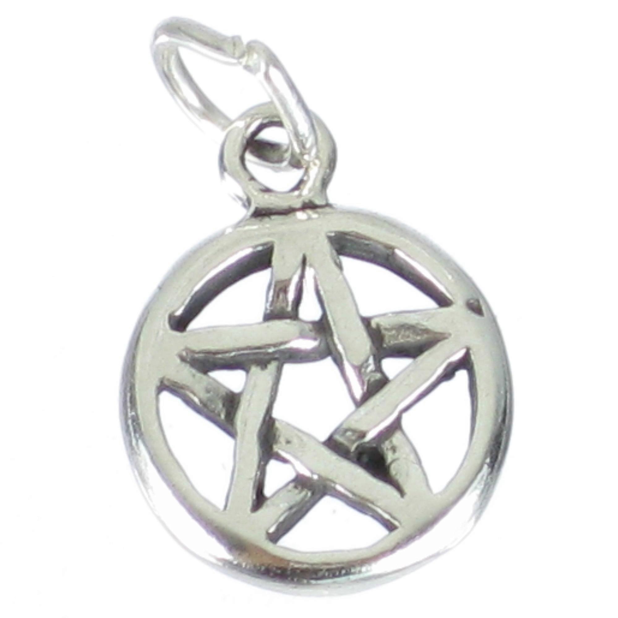 Pentacle sterling silver charm .925 x 1 pentagram pentangle charms