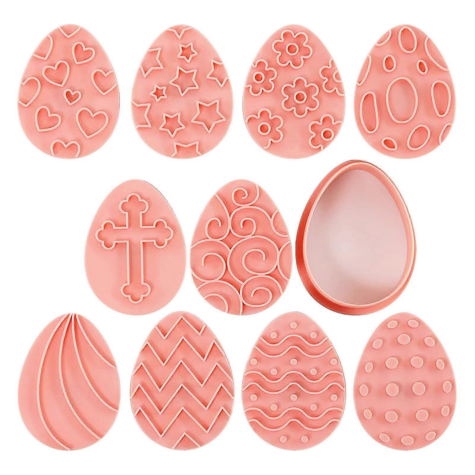 Easter Decor Room Decor Easter Cookie Mould Eggs Easter Baking Tool 10-Piece Set, Sugar Tu