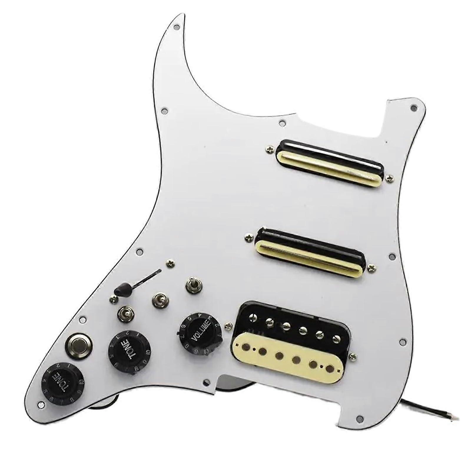 Left Hand ST Prewired Pickguard SSH Humbucker Set with Coil Split for Electric Guitar