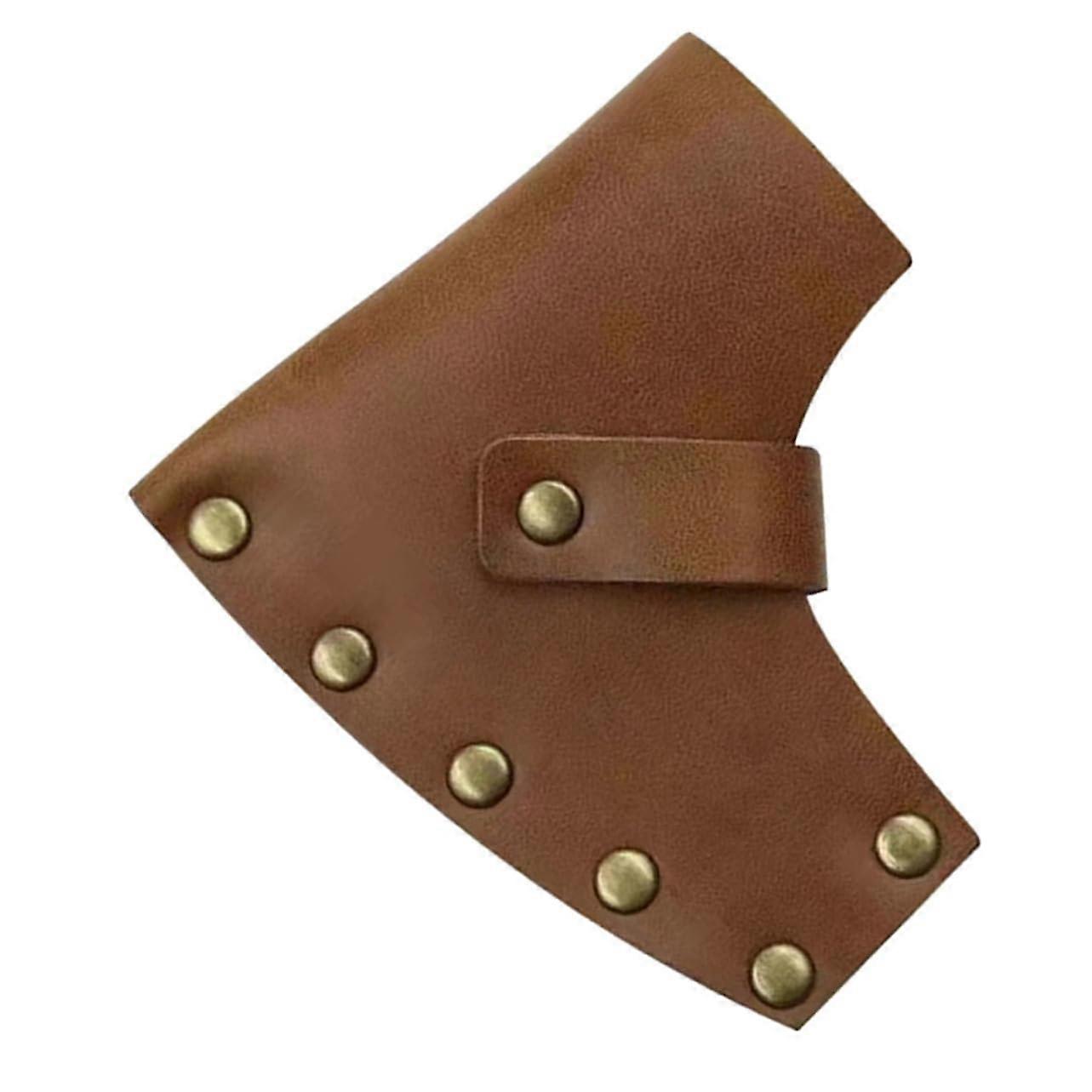 Axe Head Cover Leather Protector with Snap Closure for Hatchet Blade Protection Camping Hiking