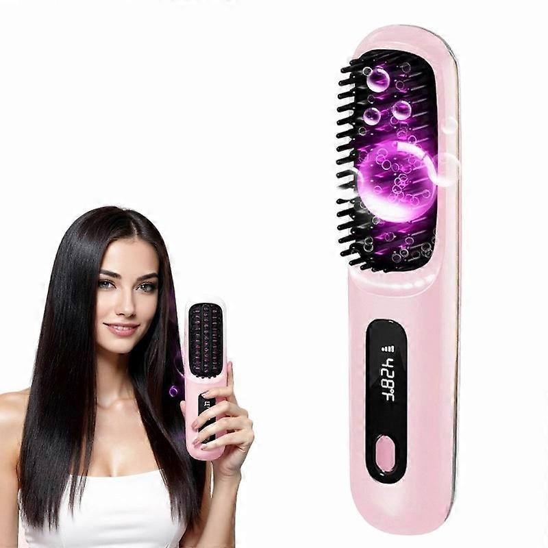 Portable Wireless Ceramic Hair Straightener with LCD Display