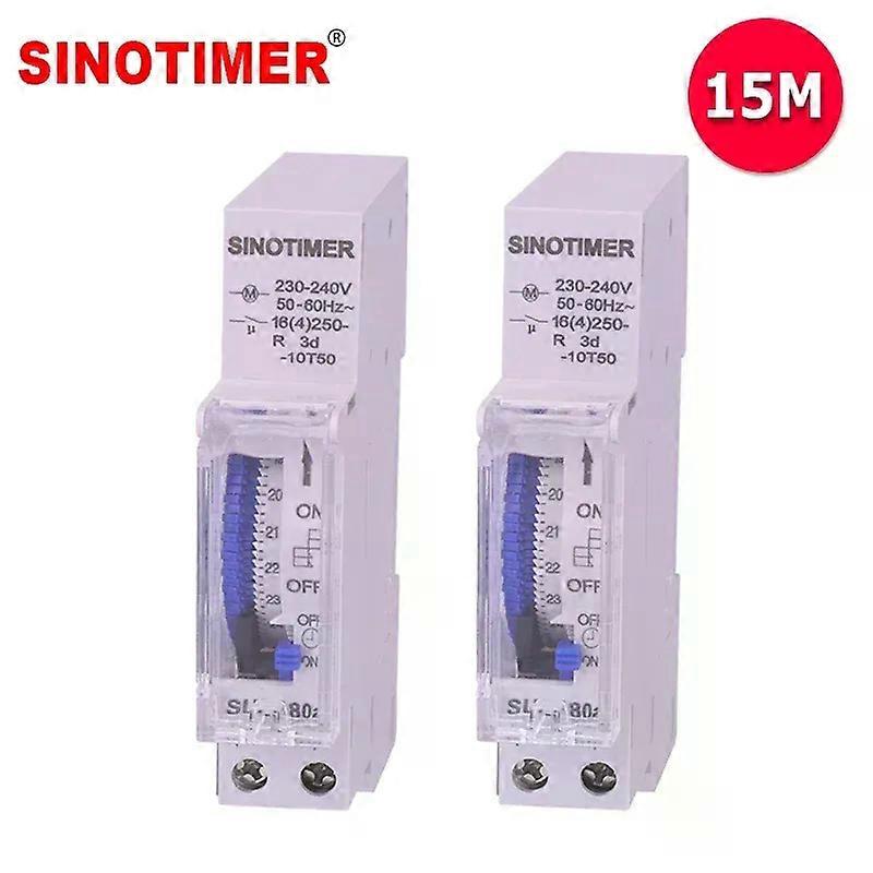 1pc SUL180A Mechanical Timer Switch 15mins 24hours Programmable Timer 220V Din Rail Analogue Time Switch Staircase Time Control