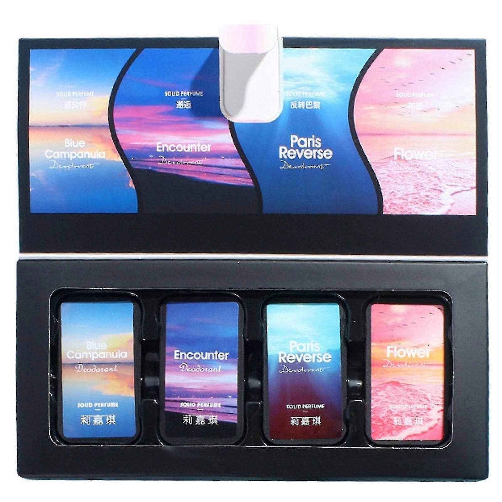 Howeya Solid Parfüm Set 4pcs Duft Solid Balsam Dauerhafter Duft