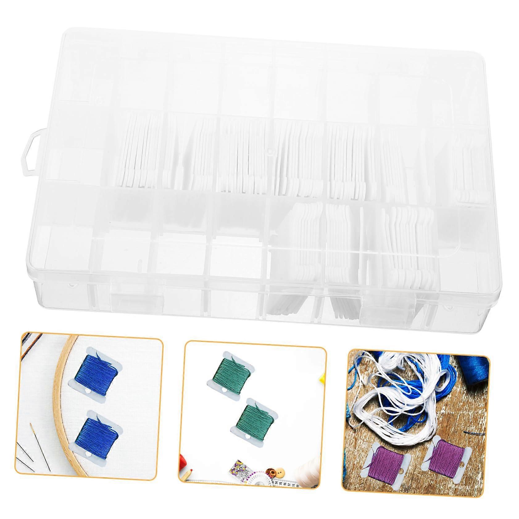 120pcs Embroidery Floss Bobbins Set for Cross Stitch DIY Tangle Thread Storage Organizer