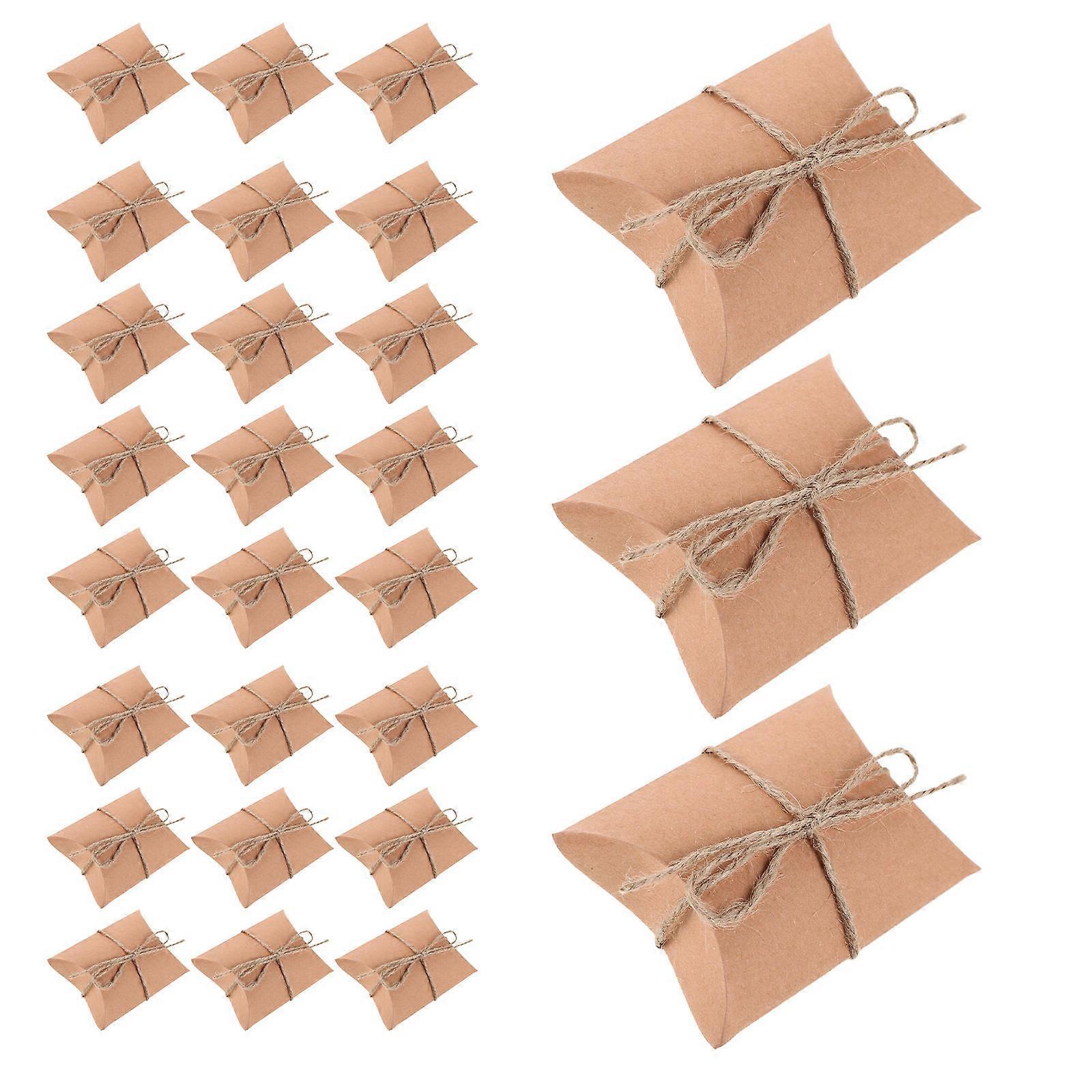 Foldable Kraft Paper Boxes for Party Use 50Pcs with Rope