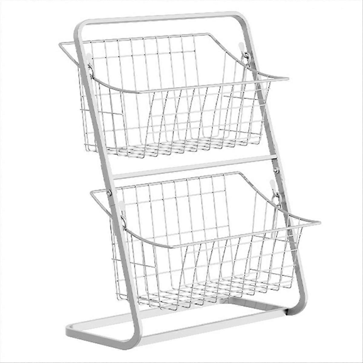 Kitchen Organizer Shelf Double Layer White